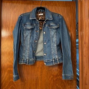 Caché Denim Jacket with rhinestone buttons